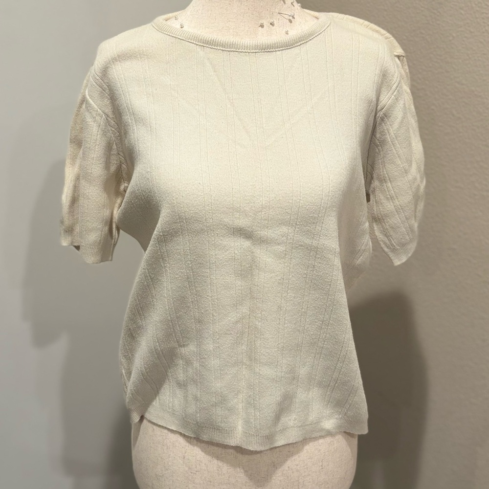 short sleeve top with embroidered details
